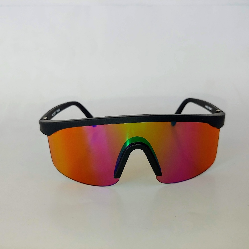 (NWT) Vintage 90's Junior Blade Sporty Sunglasses (M.Black/Green Mir)